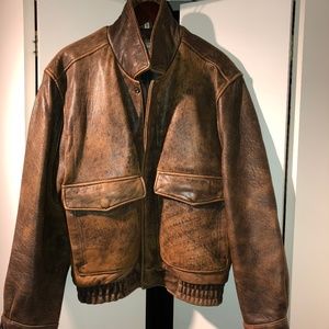 leather bomber jacket